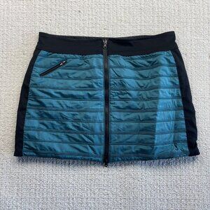 Ohsho Insulated Quilted Reversible Zip Skirt Blue Outdoor Sports Ski Winter Read